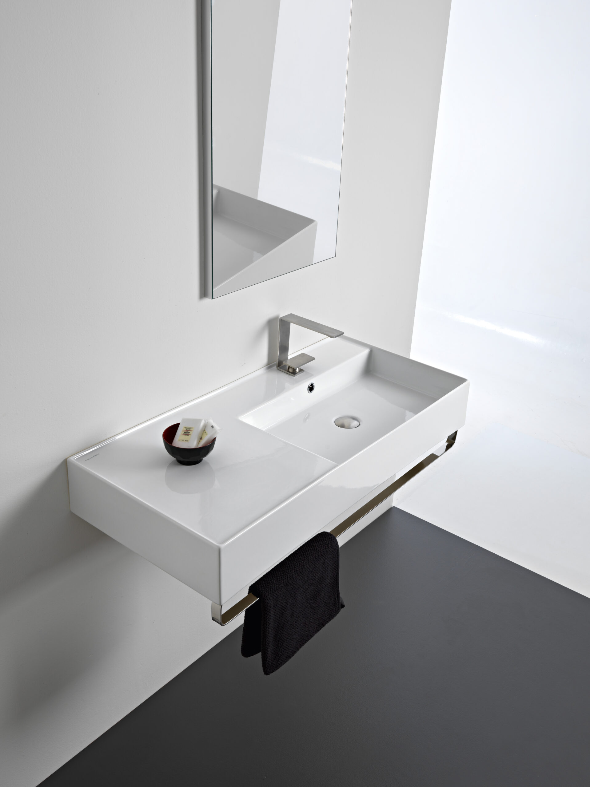 Scarabeo Teorema 2.0 100 Shelf SX lavabo rettangolare ceramica