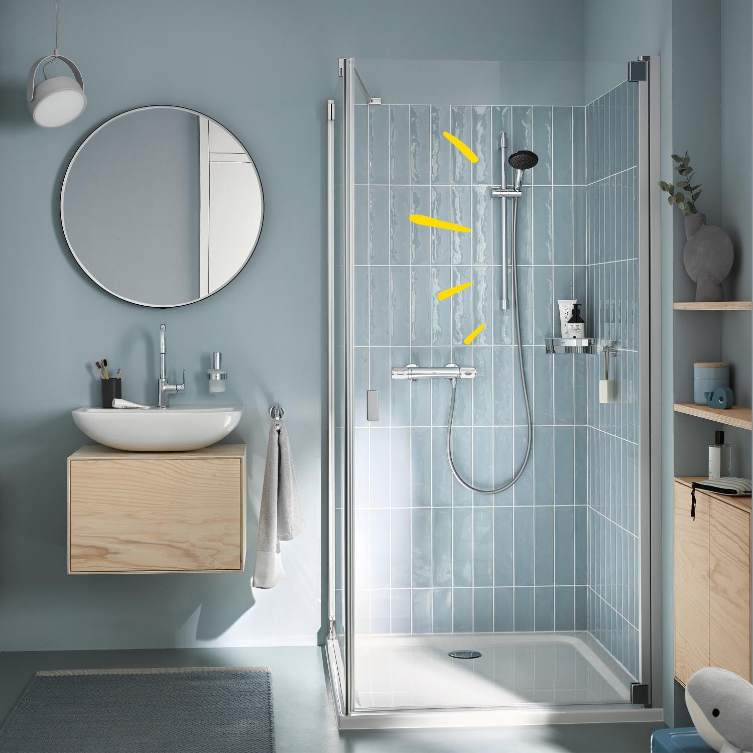 GROHE Precision Feel termostatico doccia set asta 60 cm 3 getti
