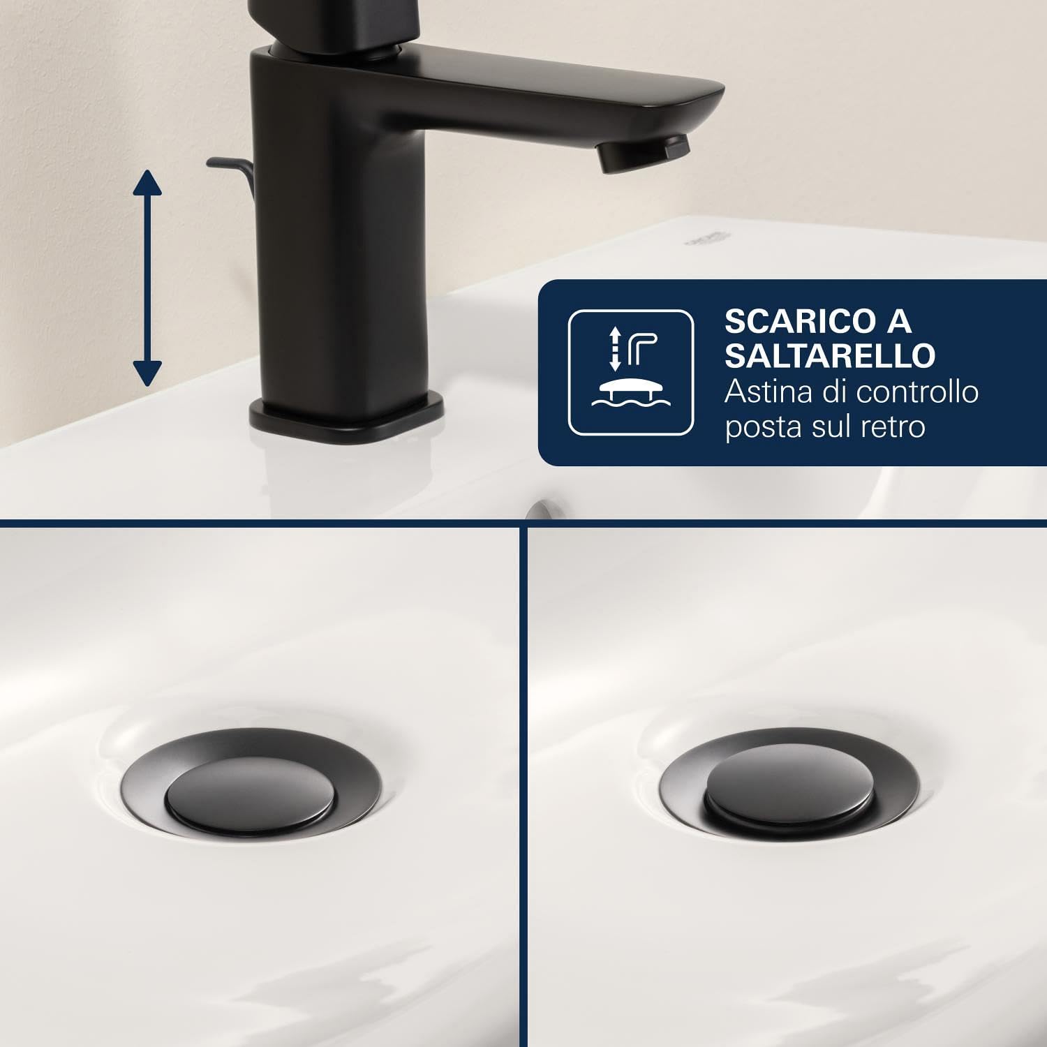 Grohe Dice 1018562430 rubinetto lavabo nero opaco