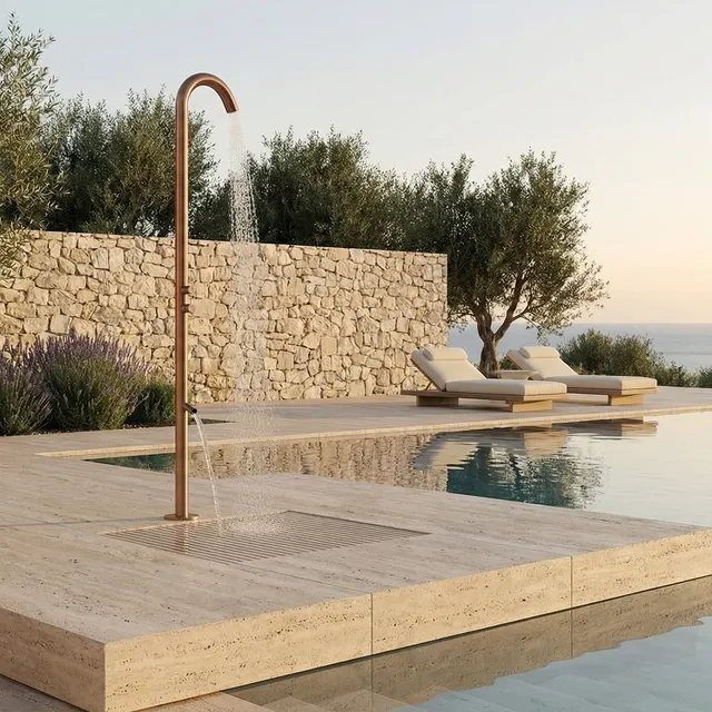 Sined Quartu Doppio TMP doccia esterno oro rosa inox