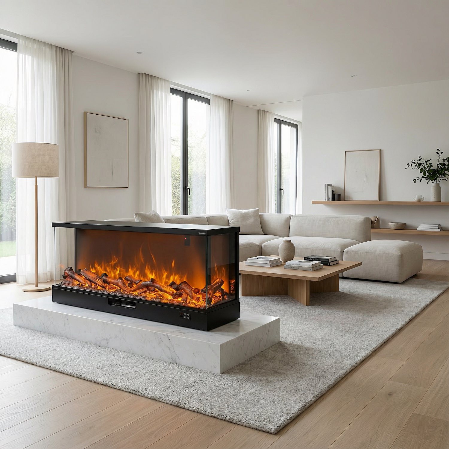 Sined Adige 180 Caminetto Elettrico Nero 1500W