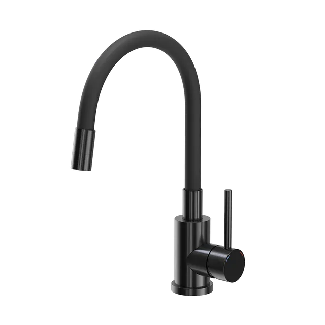 Tubico Kitchen River miscelatore cucina nero canna flessibile