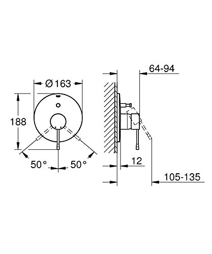 Grohe Essence 19285A01 miscelatore vasca-doccia antracite