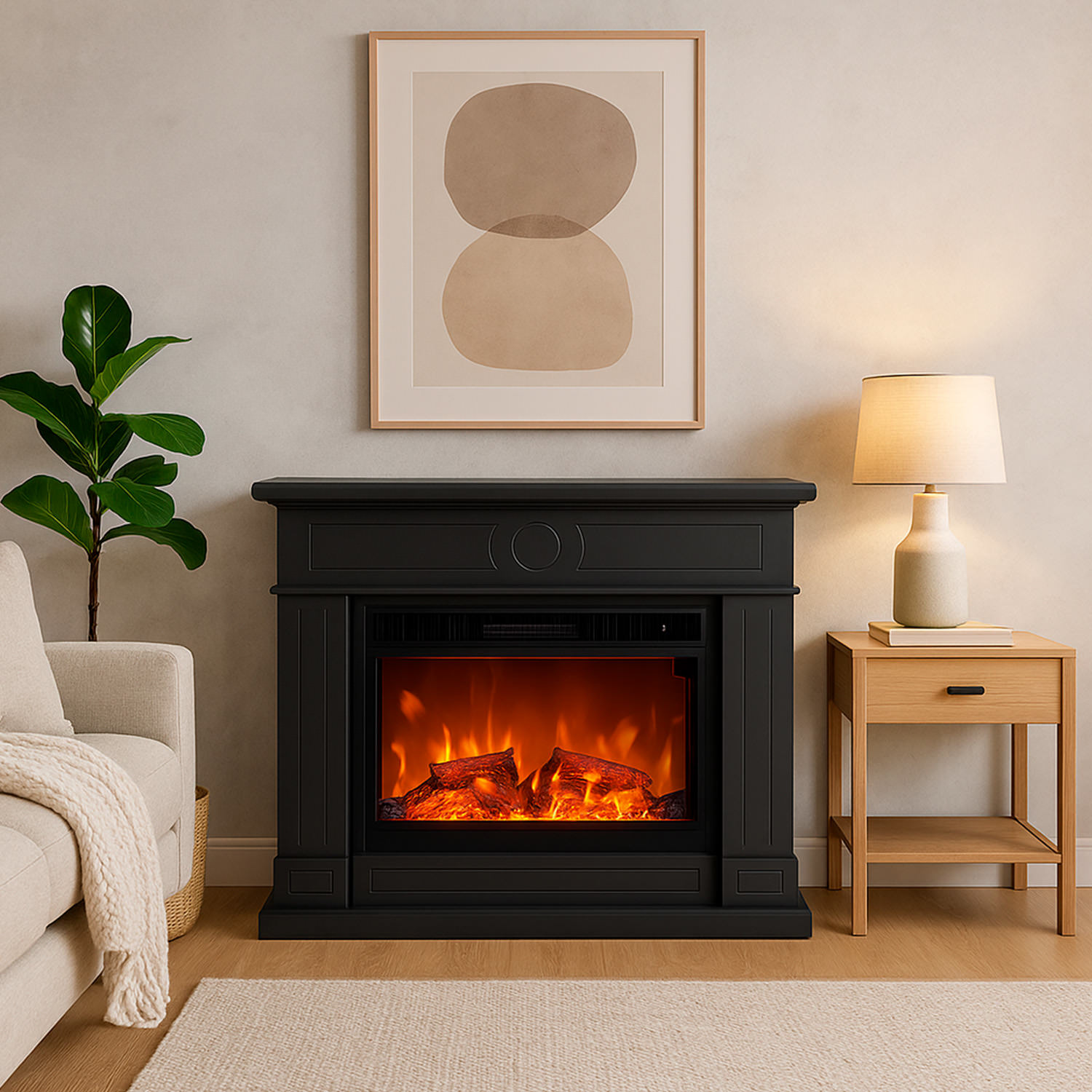 Sined Lipari XXL camino elettrico grigio 1500W