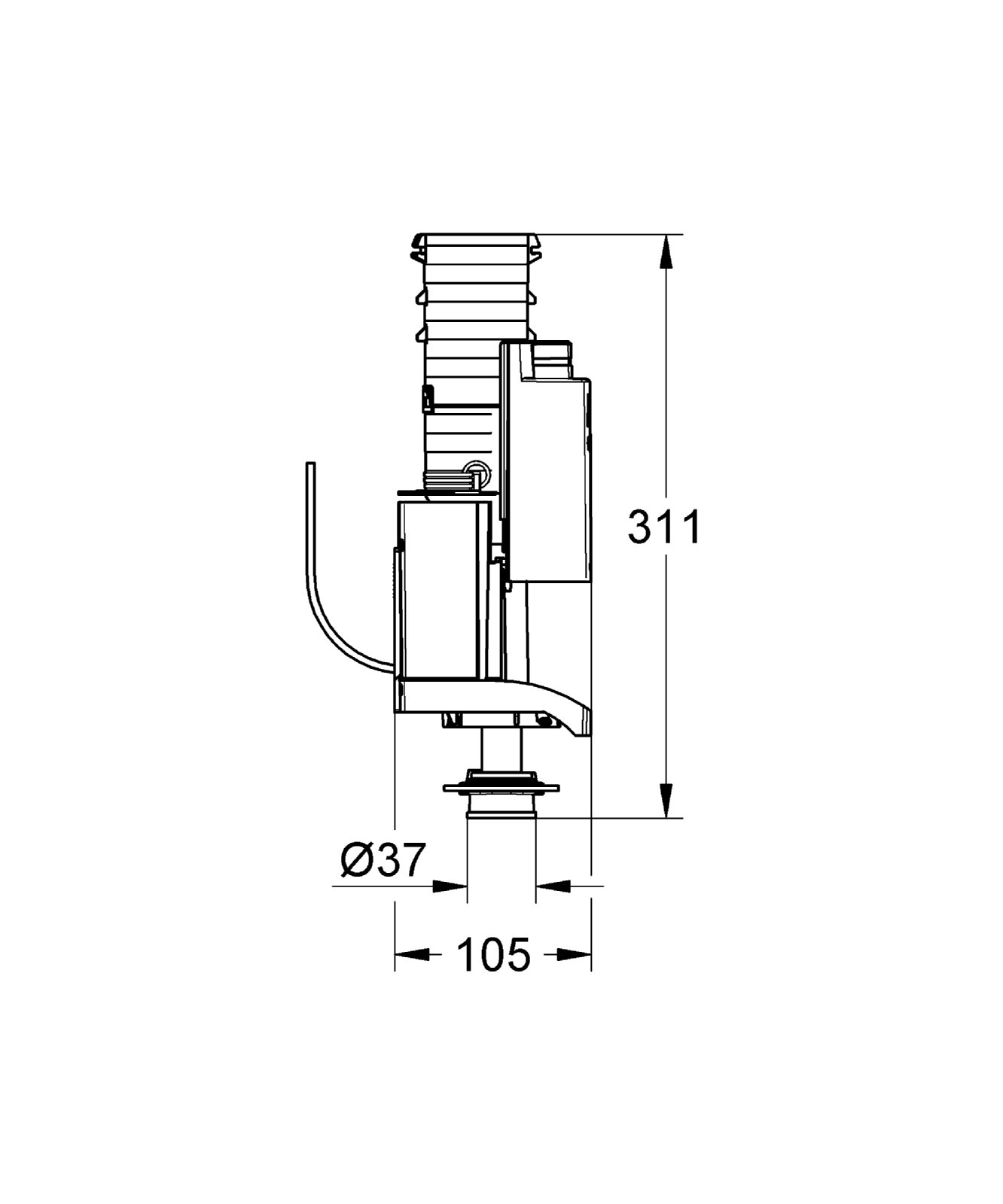 GROHE 42320000 Valvola Scarico AV1 per Cassetta Incasso