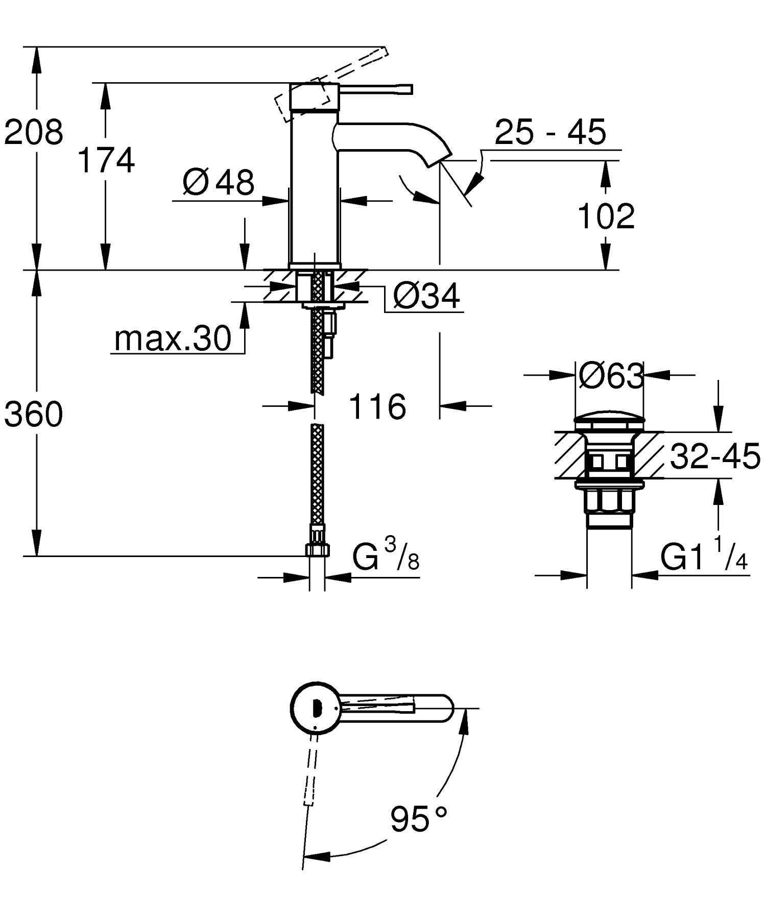 GROHE Essence 23797001 Miscelatore Lavabo Cromo Risparmio Energetico