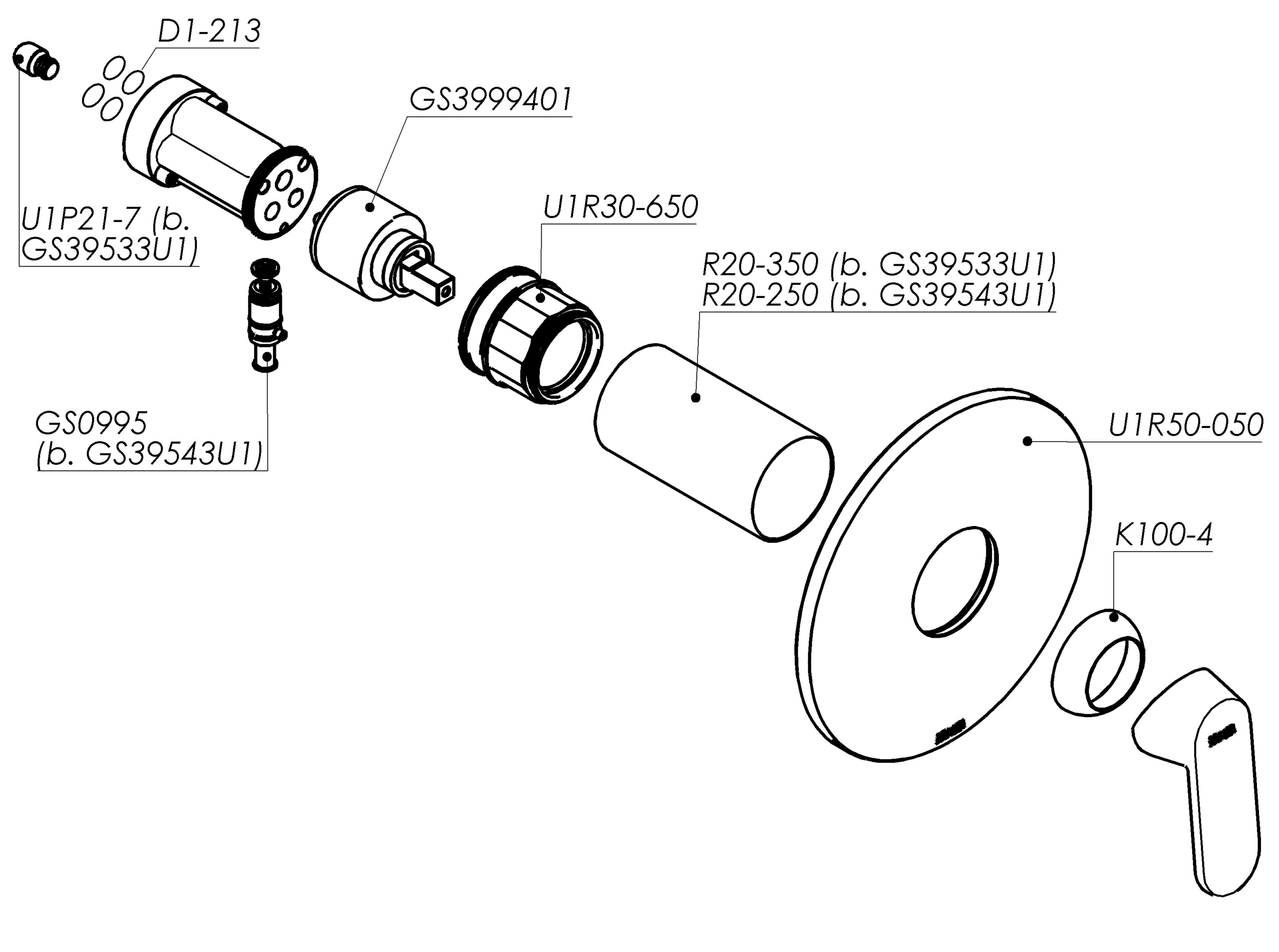 Schmiedl Flaro GS39533U1 miscelatore incasso monoleva