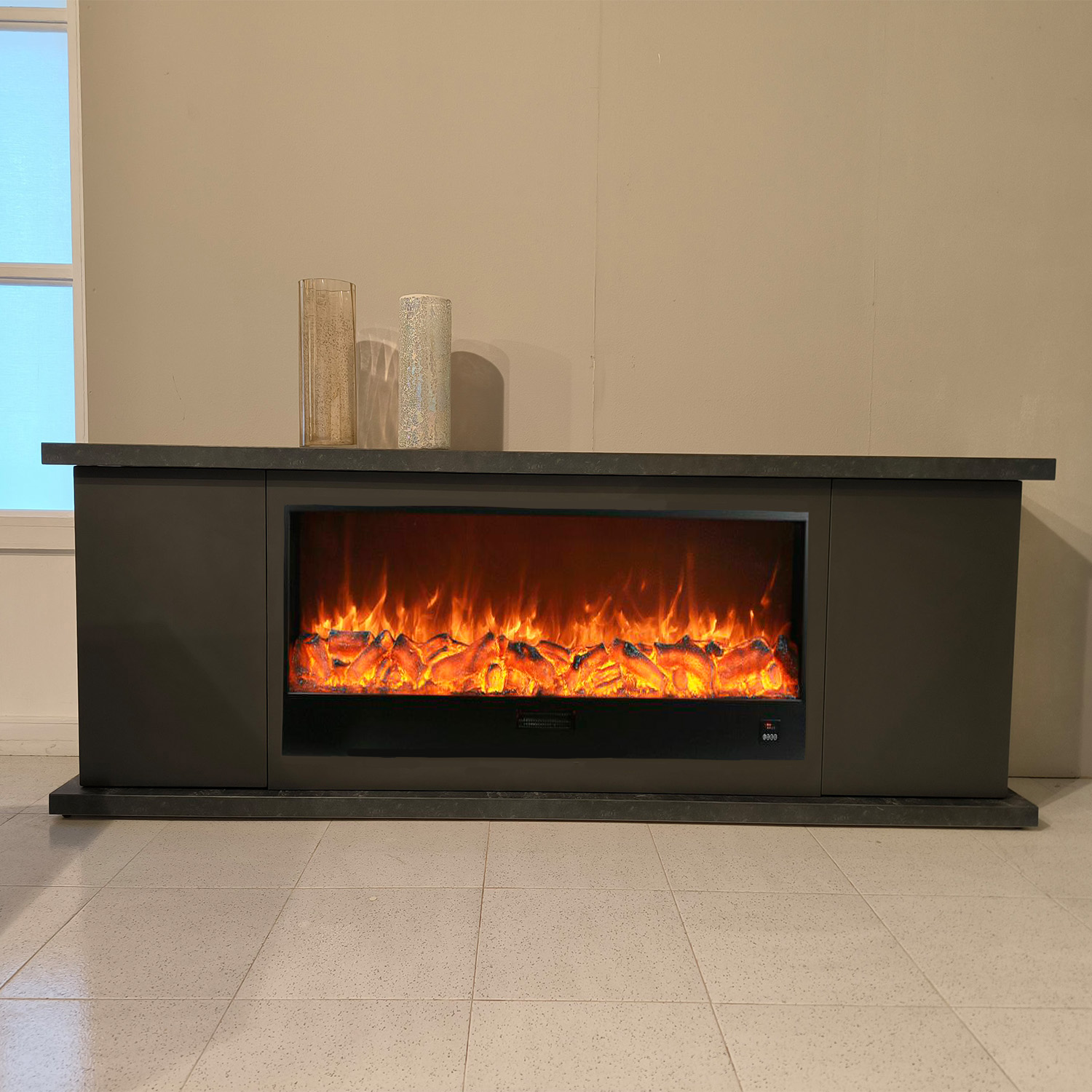 Sined Arosio 108 Antracite mobile camino elettrico 1500W