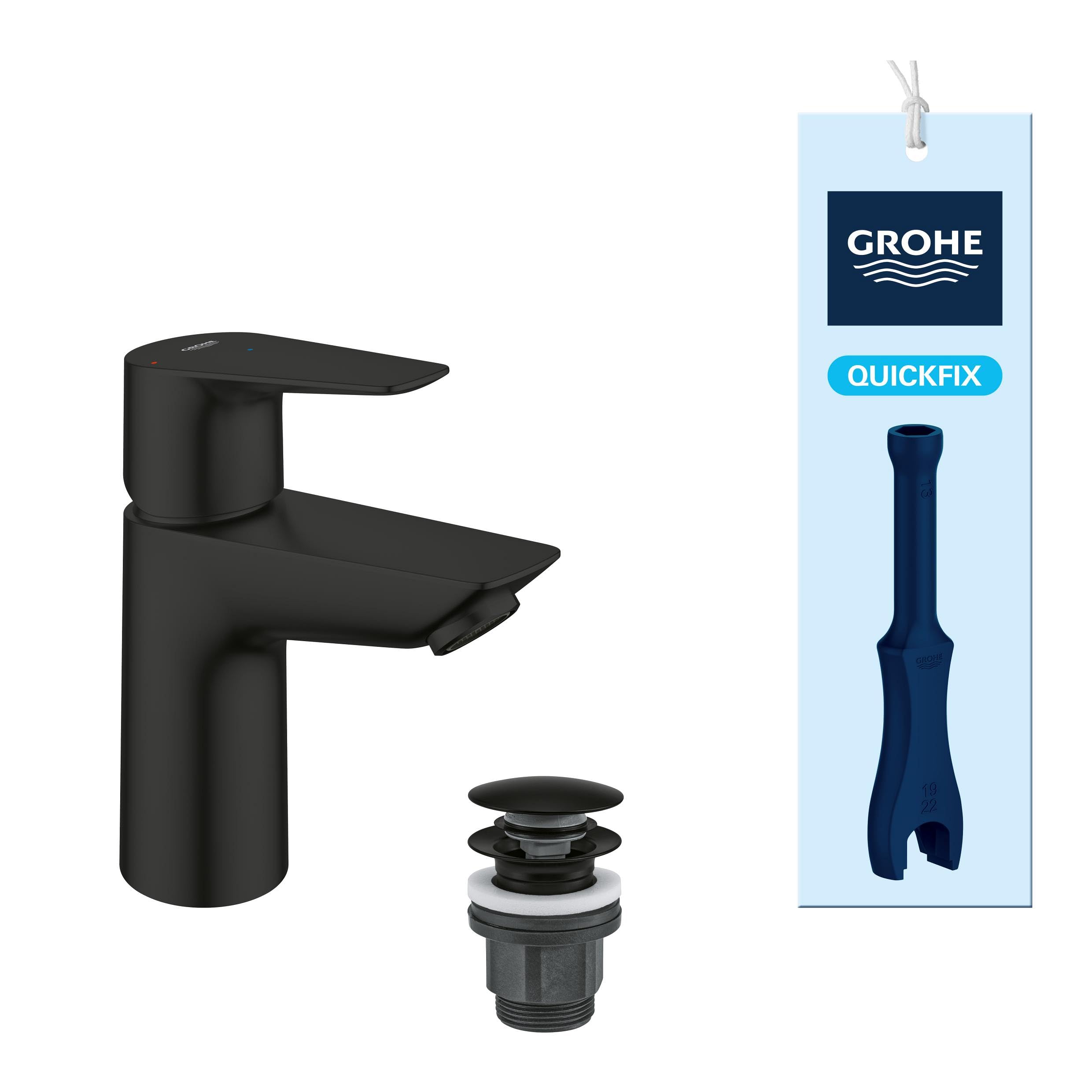 Grohe Start Edge Miscelatore Lavabo S Nero Opaco Push-Open