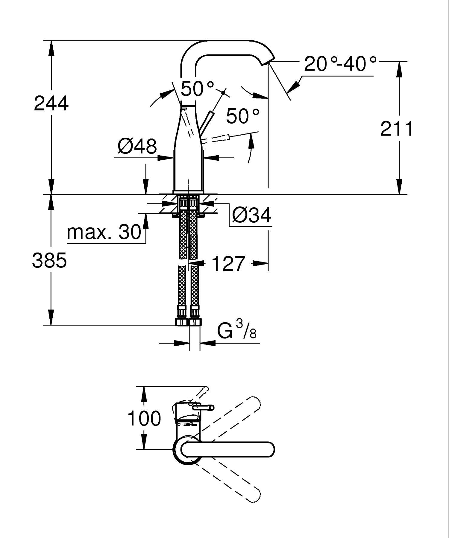 Grohe Essence 23541001 miscelatore lavabo bocca alta cromo