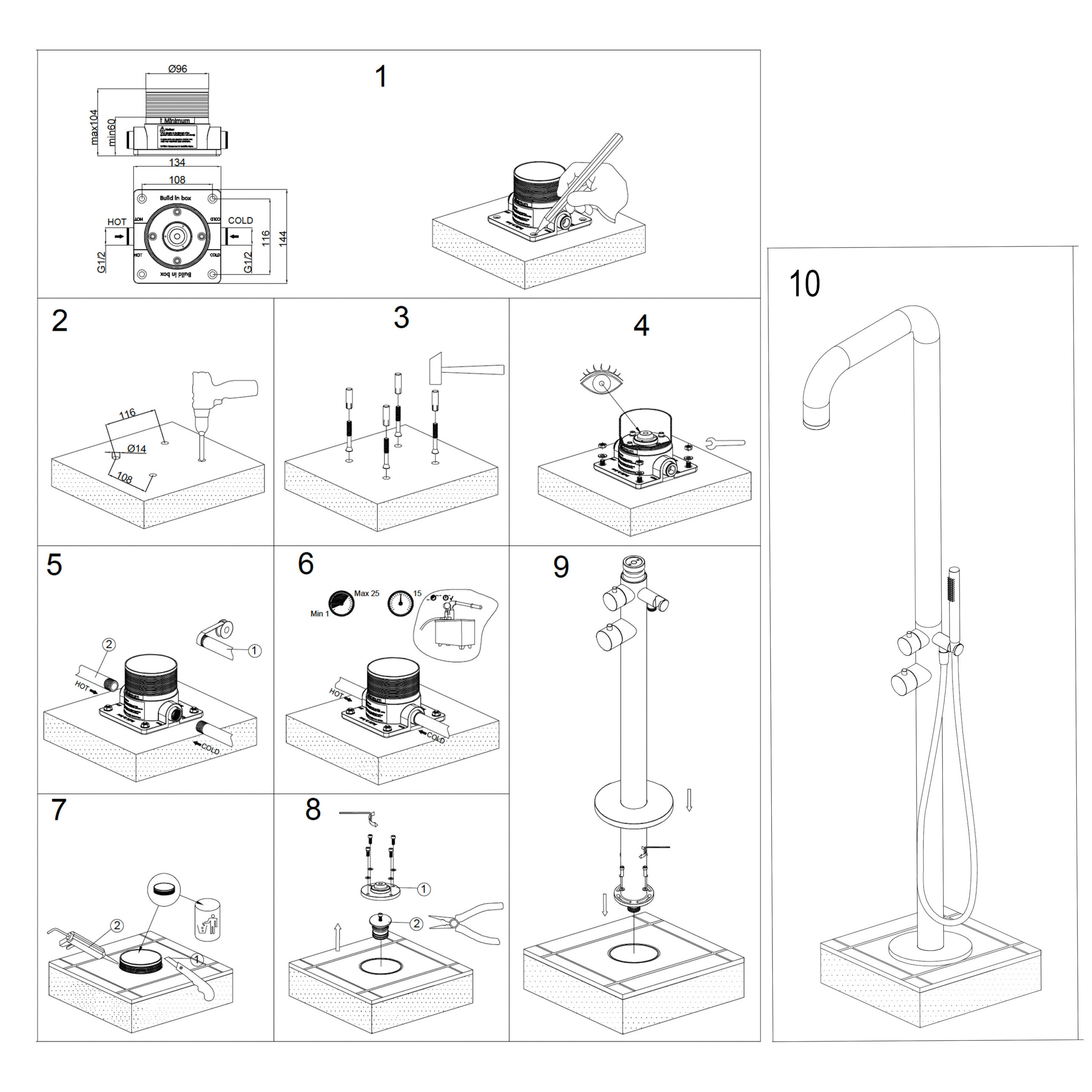 Sined DOCCIA-INOX-CERBERO-3T doccia giardino 3 uscite