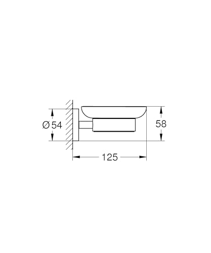 Grohe Start 411932430 Portasapone Vetro Nero Opaco 125 mm