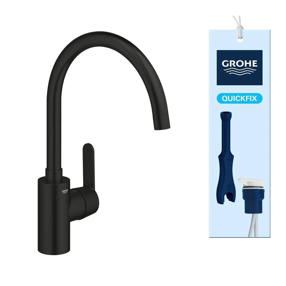 GROHE Get 31552DC0 miscelatore cucina nero opaco bocca alta