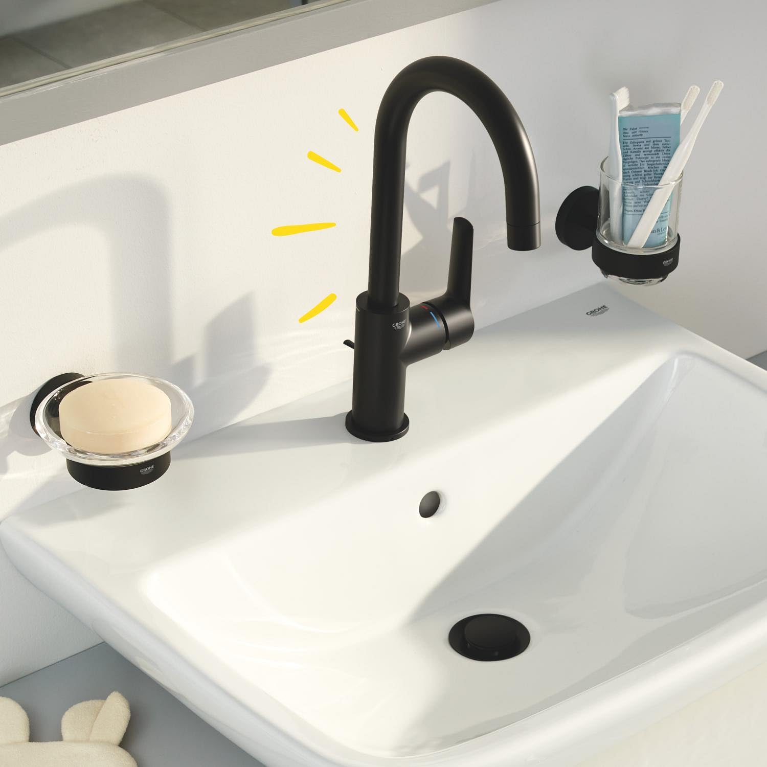 GROHE Start Rubinetto Lavabo 242032432 Nero Opaco con Scarico