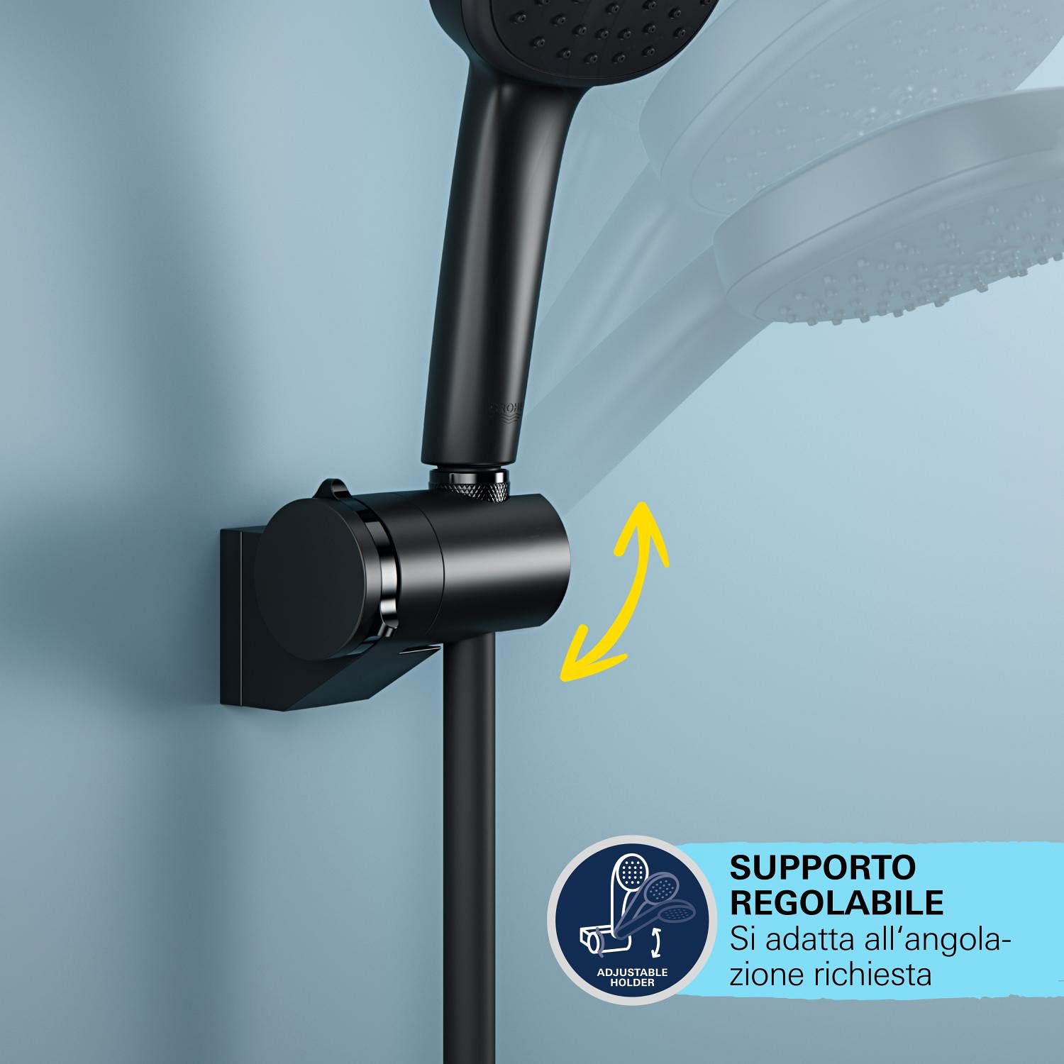 GROHE Vitalio Universal 261832431 portadoccia nero opaco metallo