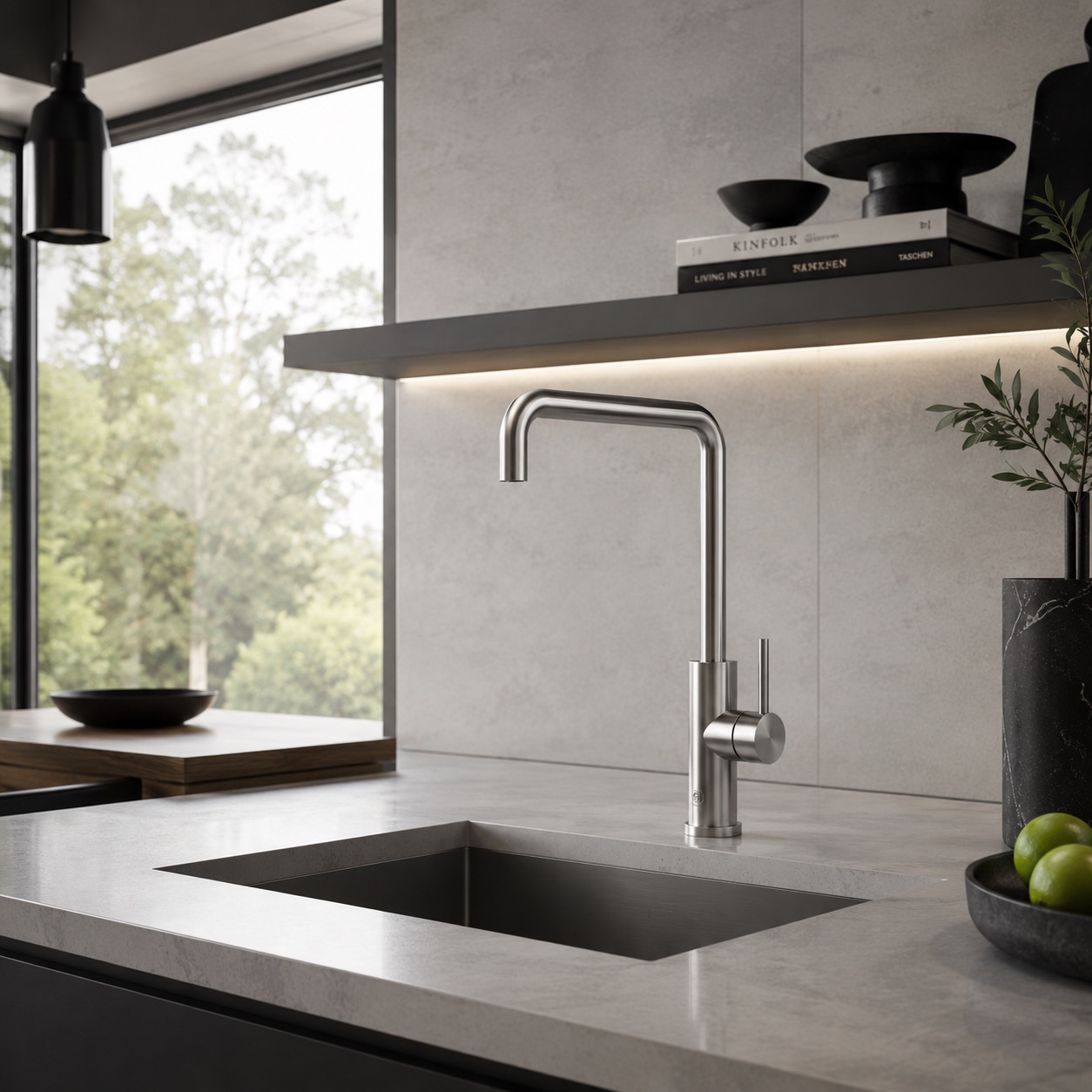 Sined Levante Quadro rubinetto cucina canna fucile inox