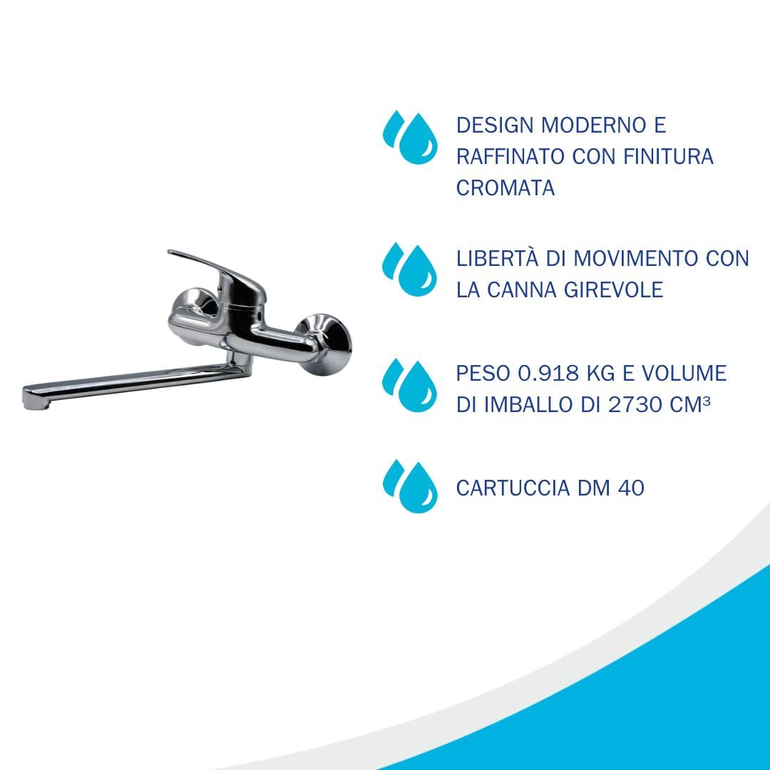 Fluxy Urano rubinetto cucina cromato canna girevole