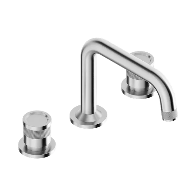 Tubico Volga miscelatore lavabo 3 fori bocca bassa inox