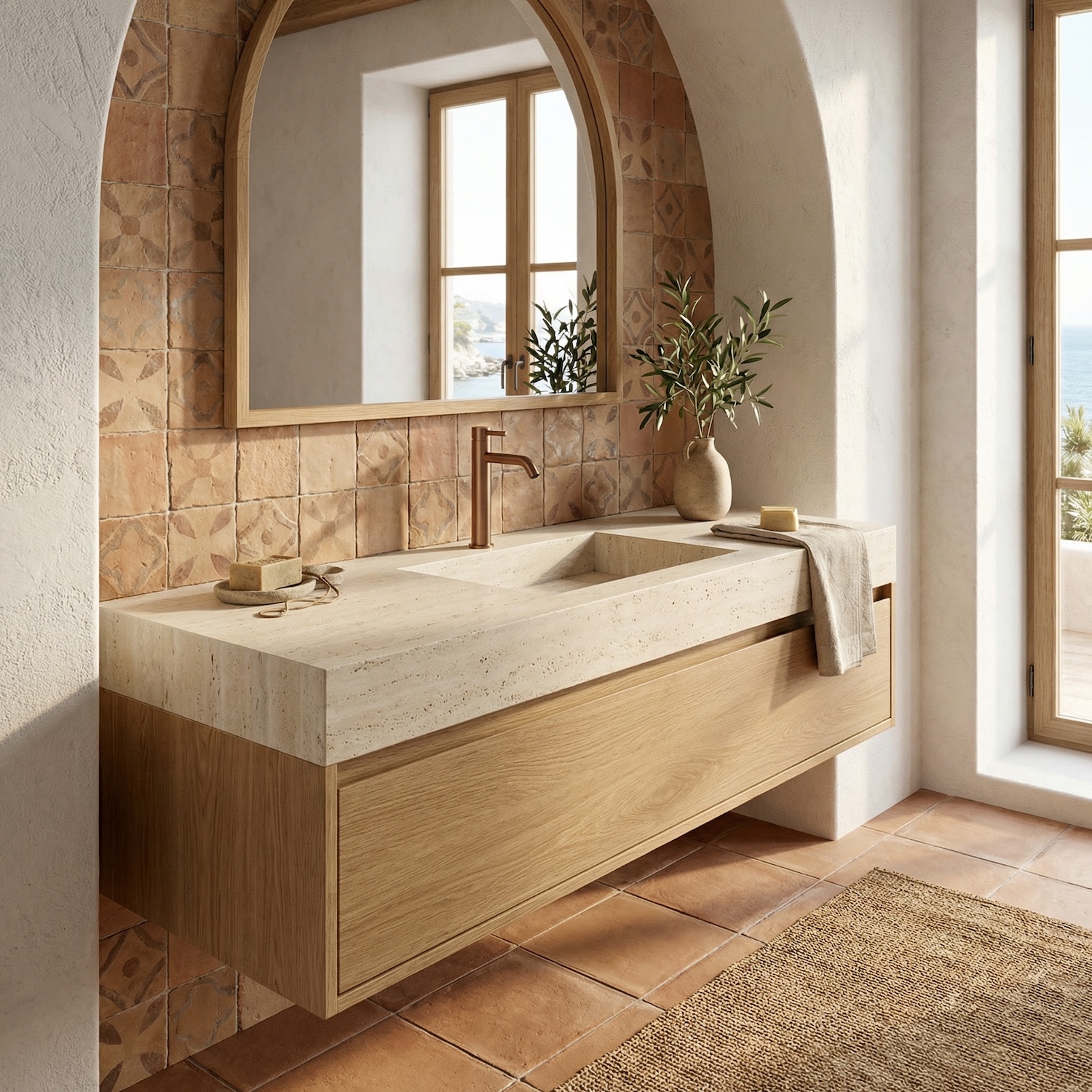 Sined Rubinetto Lavabo Levante Alto miscelatore oro rosa inox