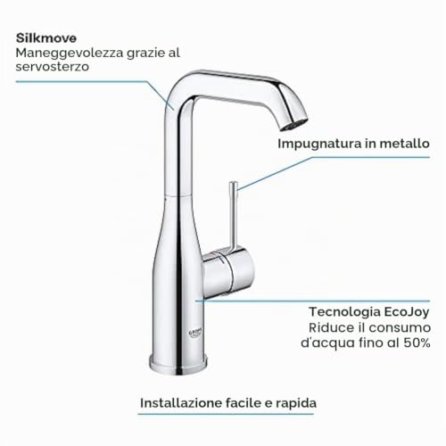 Grohe Essence 23799001 Miscelatore Lavabo L Cromato Push-Open