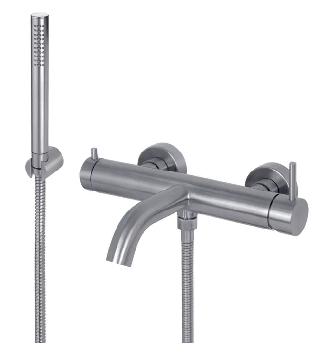 Tubico Nilo gruppo vasca esterno inox satinato