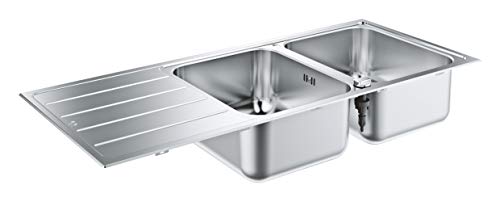 Grohe K500 lavello cucina inox con gocciolatoio 116x50