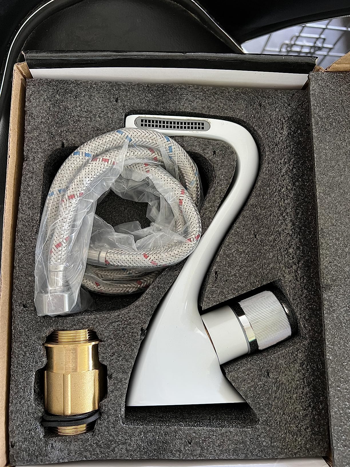 SOLVEX SP-12018-B rubinetto lavabo cascata bianco ottone