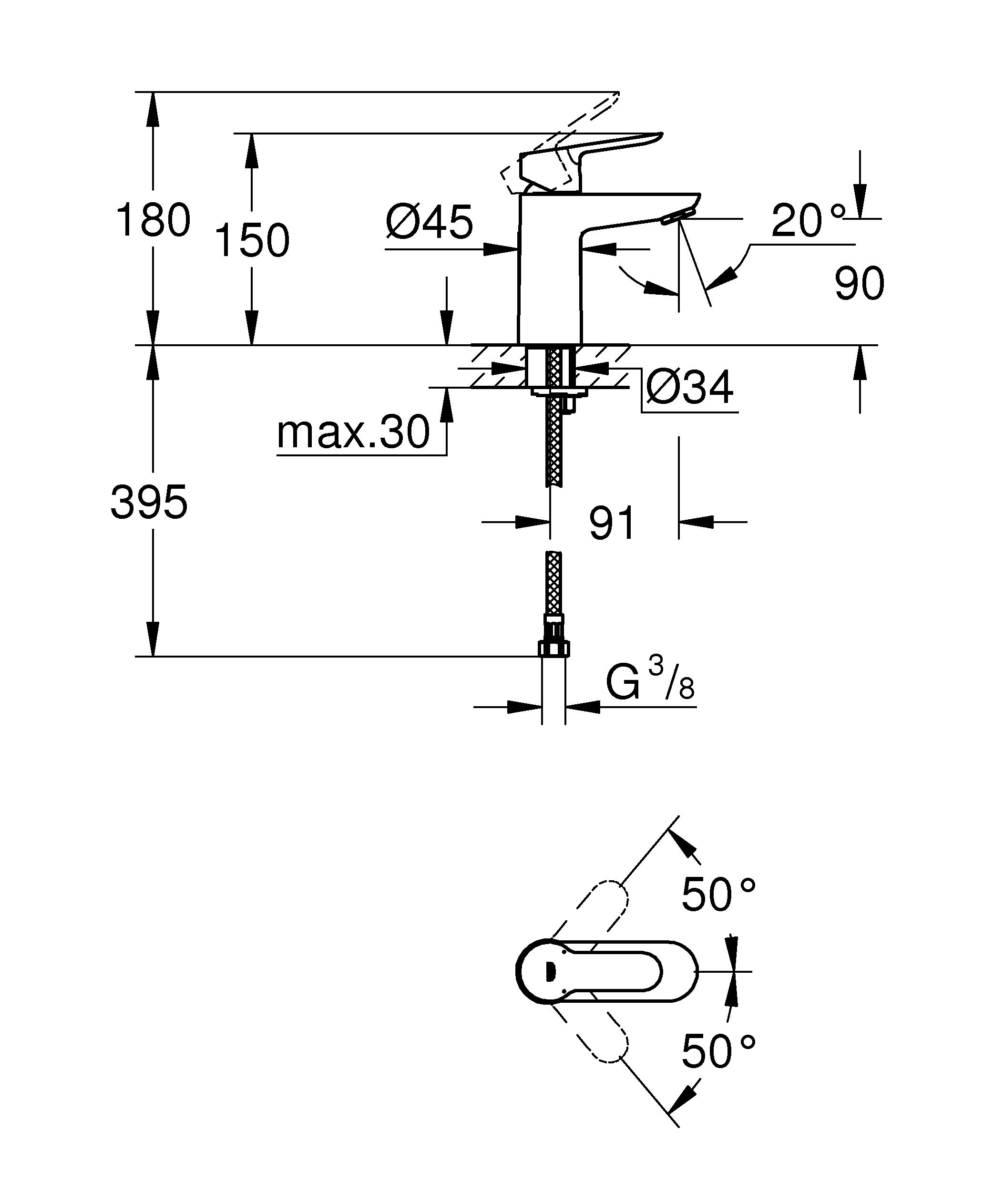 Grohe BauEdge 23330000 rubinetto lavabo S cromo senza scarico