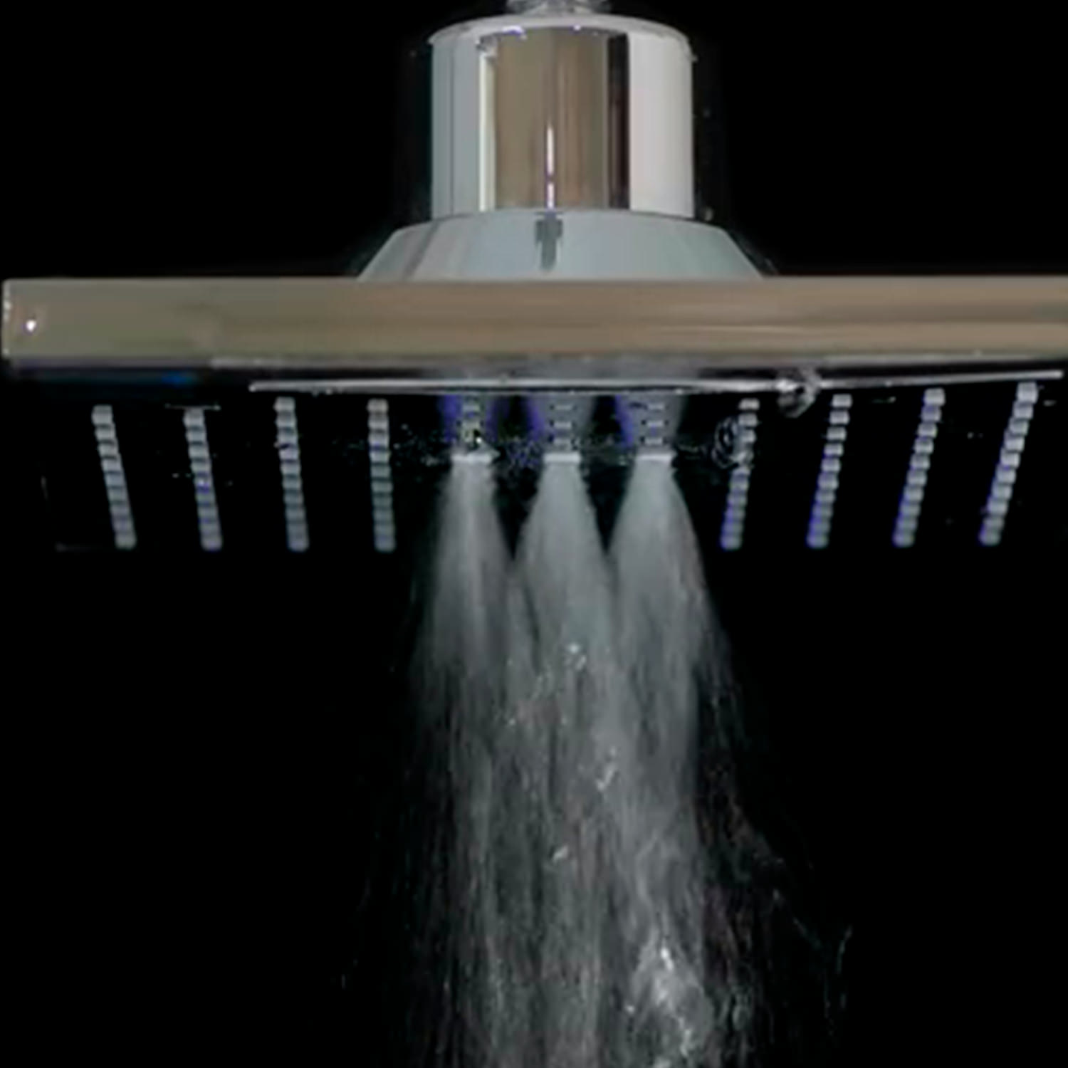 Sined LED 5 Soffione Doccia Quadrato Grigio 3 Getti LED