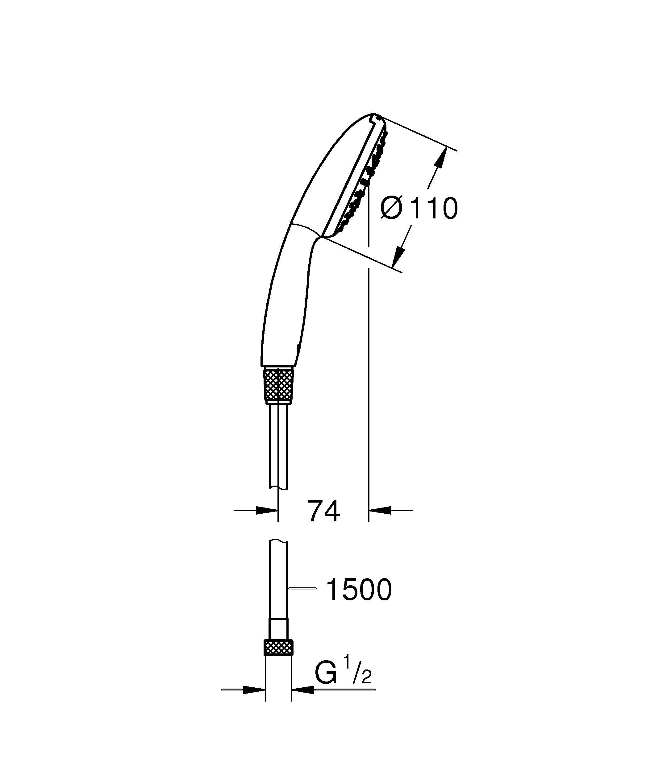 GROHE Vitalio Start 110 26720001 doccetta con flessibile 150 cm anticalcare
