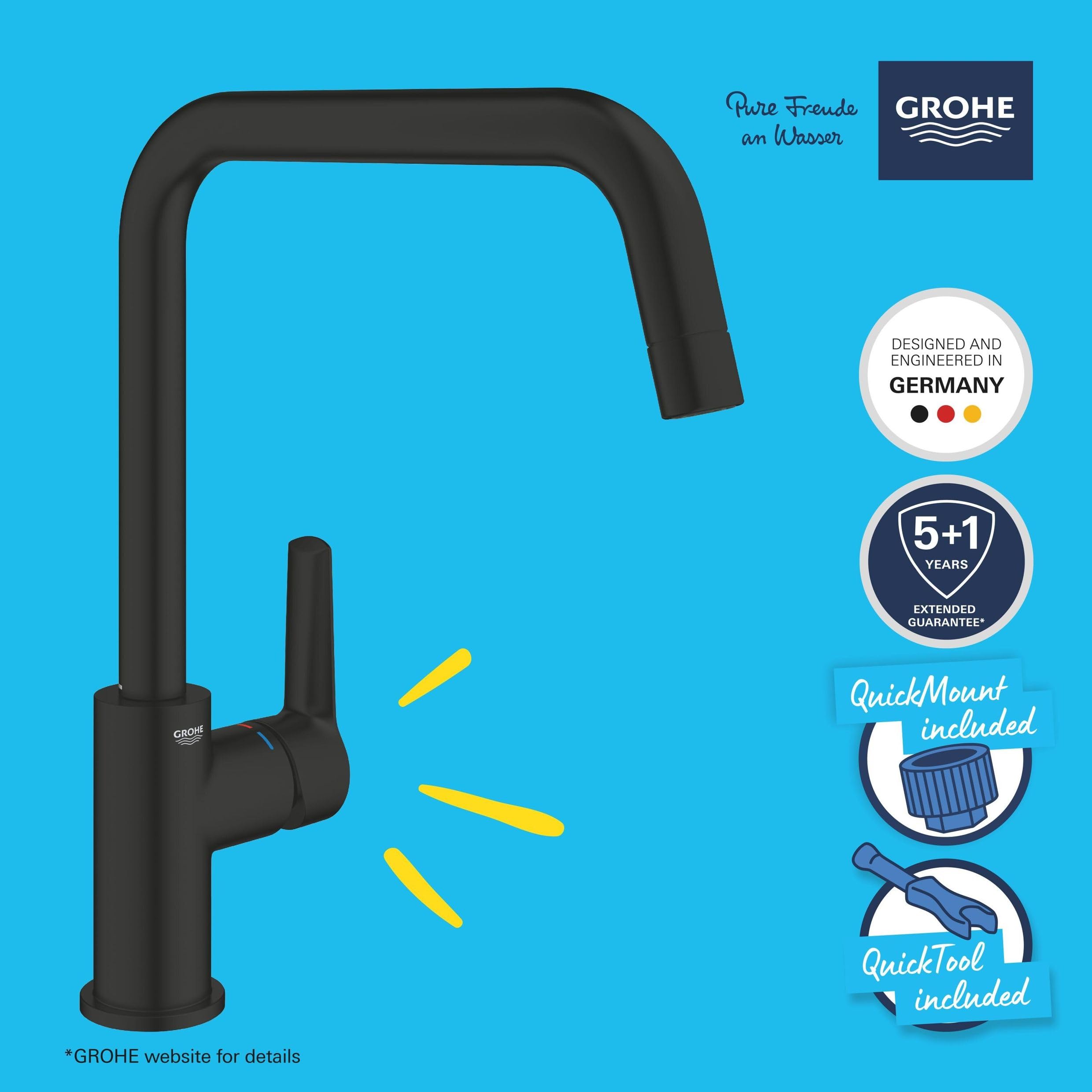 GROHE Start rubinetto cucina bocca alta U nero 304702430