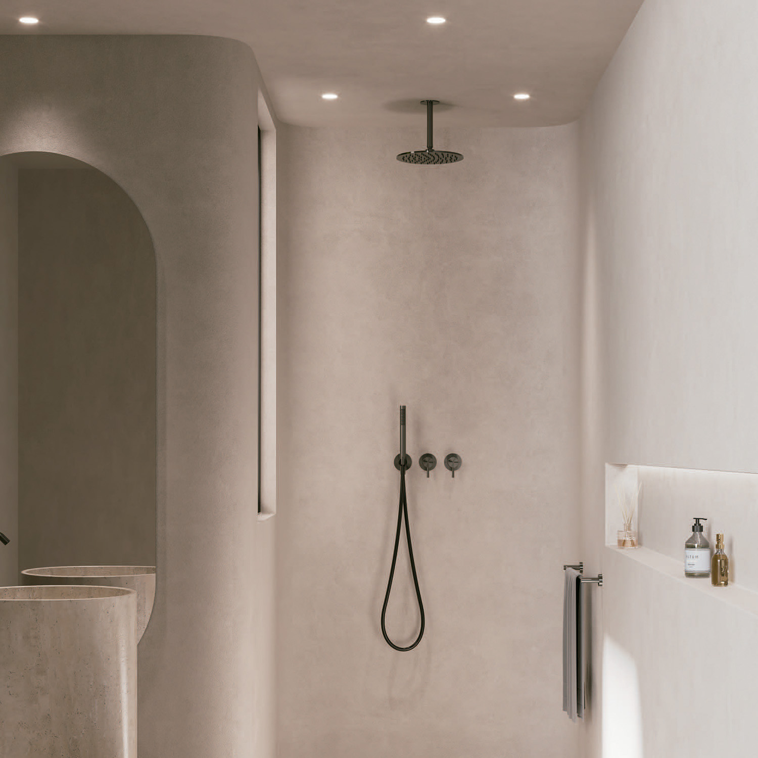 Sined Levante Lungo 25 Inox kit doccia soffitto acciaio