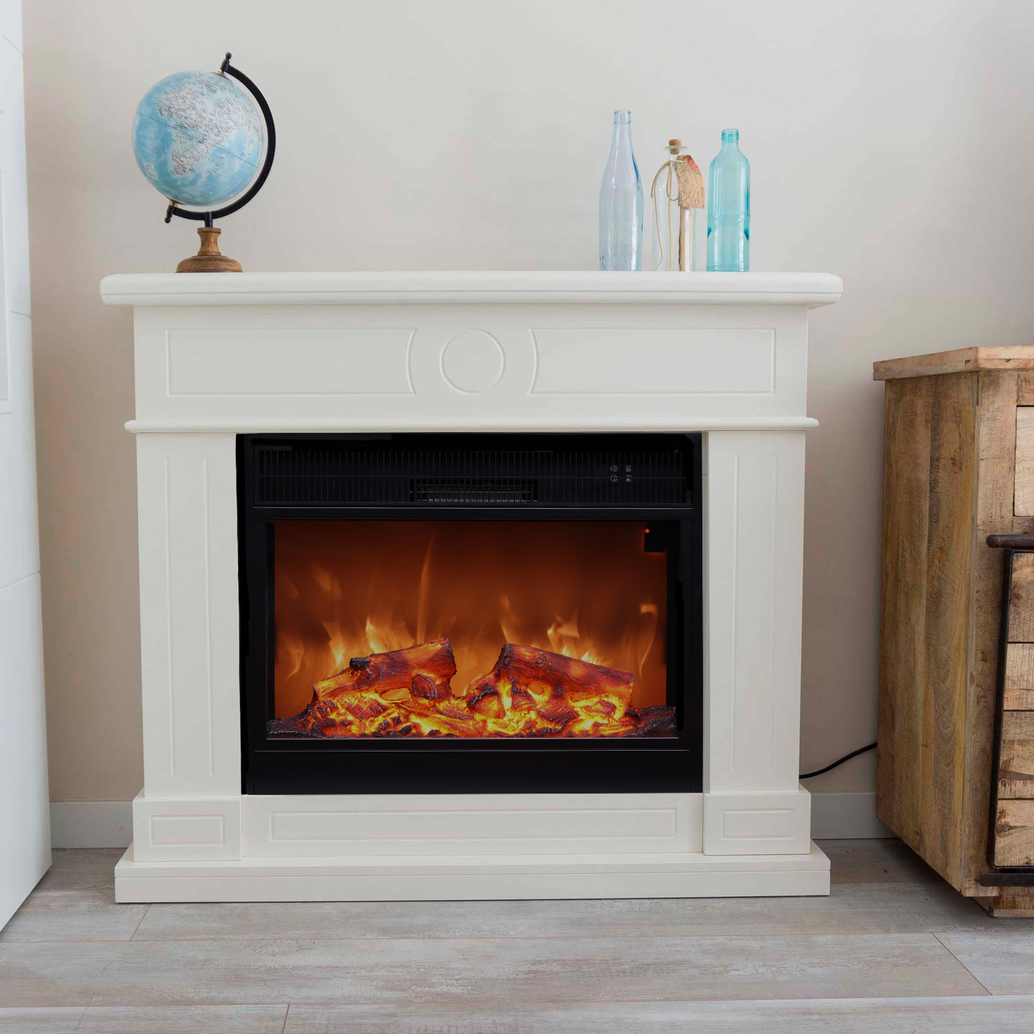 Sined Lipari XXL camino elettrico bianco 1500W