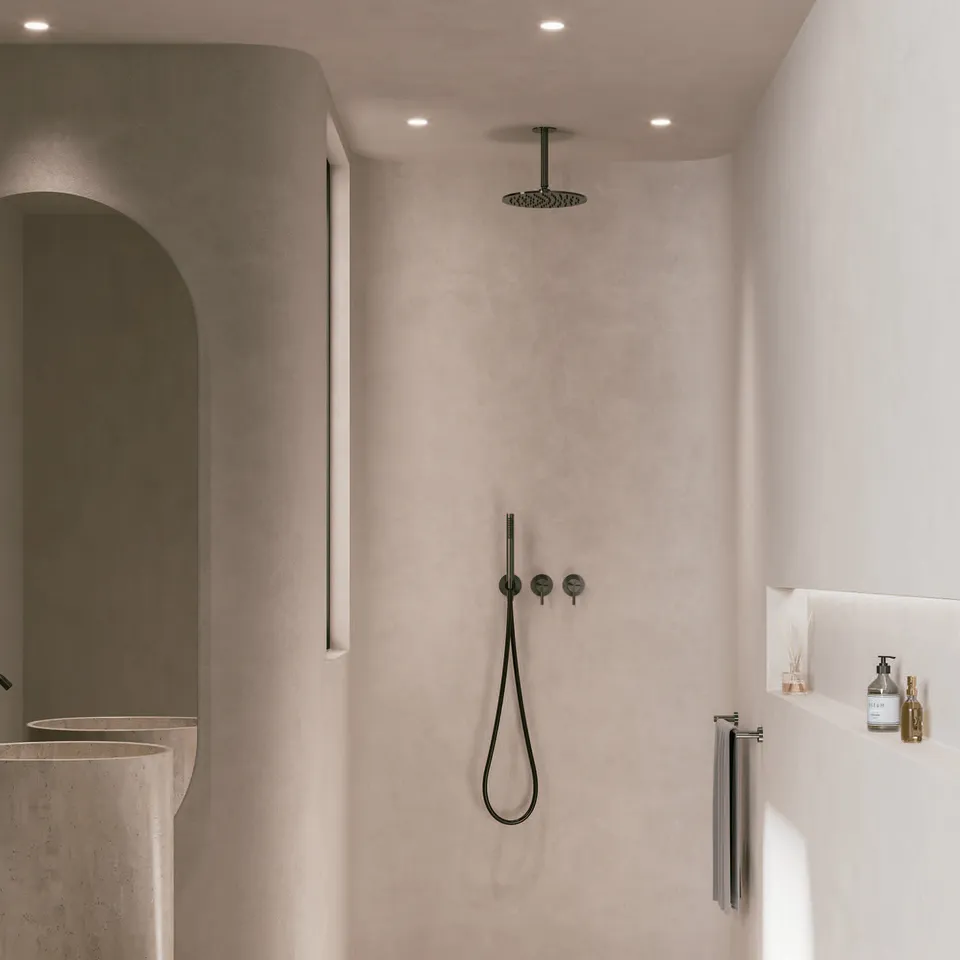 Sined Levante kit soffione soffitto 30 cm inox