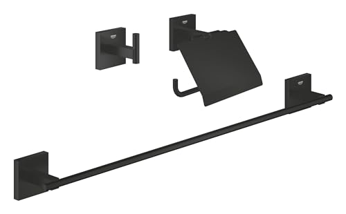 GROHE Start Cube 411242430 set accessori bagno nero opaco 3in1