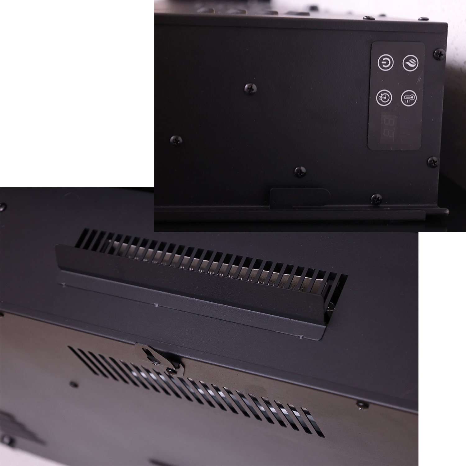 Sined Pordoi Caminetto Elettrico Parete Nero 1500W