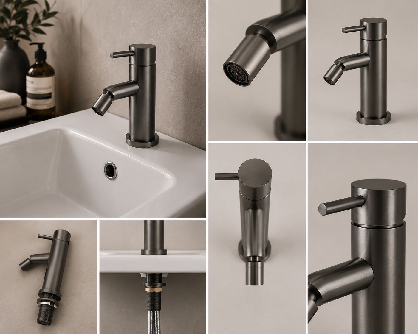 Sined Levante Canna Fucile rubinetto bidet monoleva acciaio