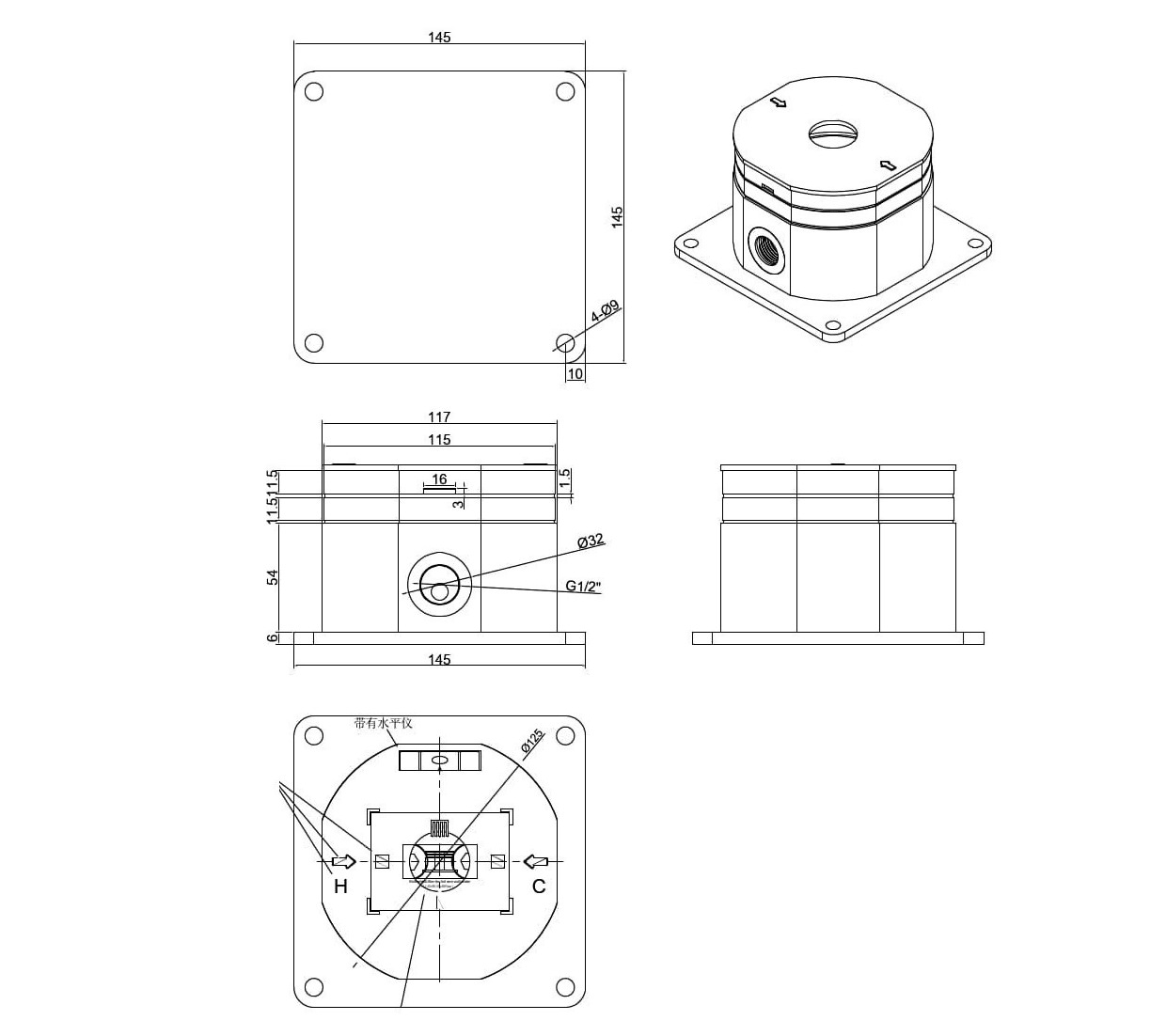 Sined C-Box Cbox fissaggio rapido doccia esterno