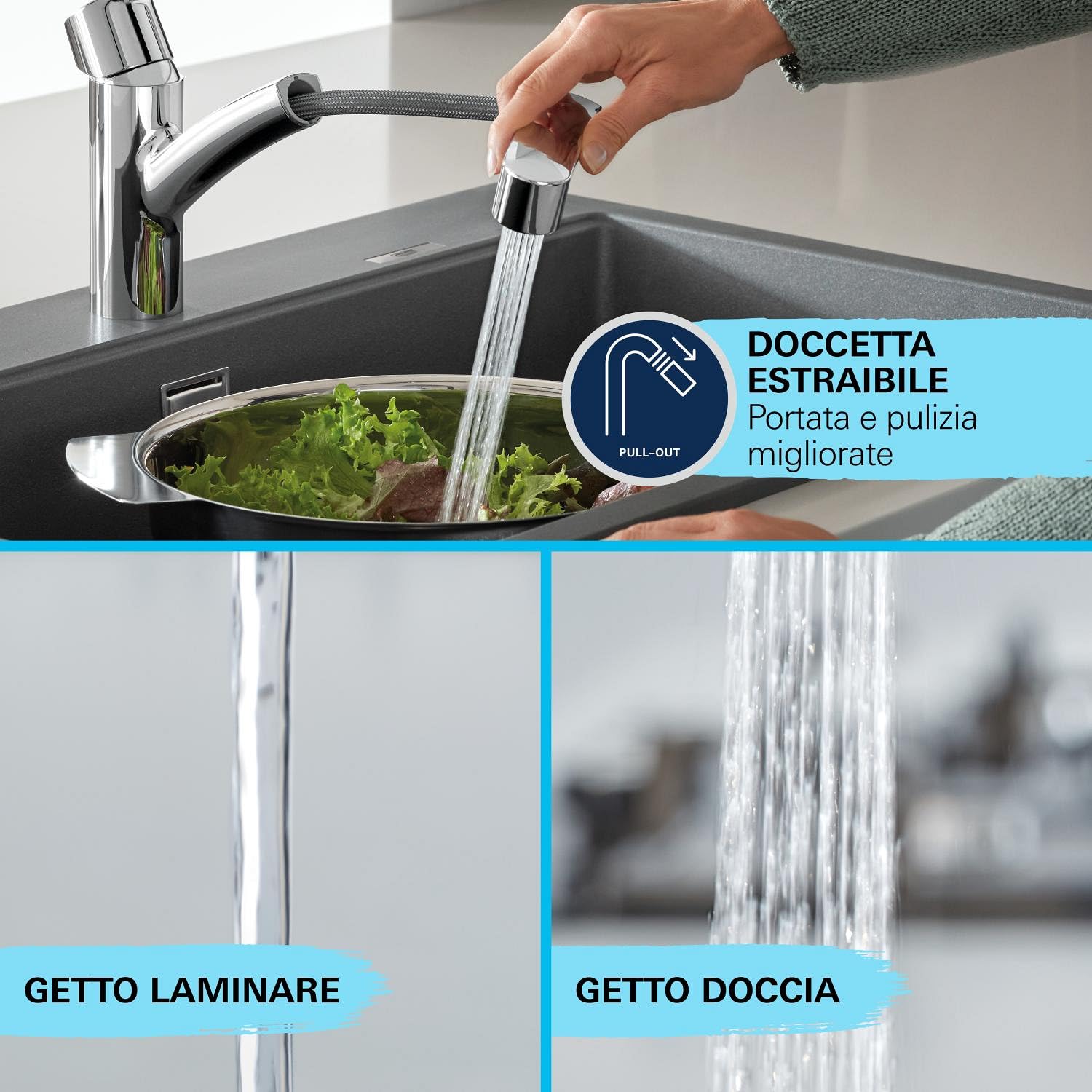 GROHE Start QuickFix miscelatore cucina doccetta estraibile