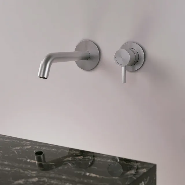 Sined Levante Inox kit rubinetto lavandino a parete satinato