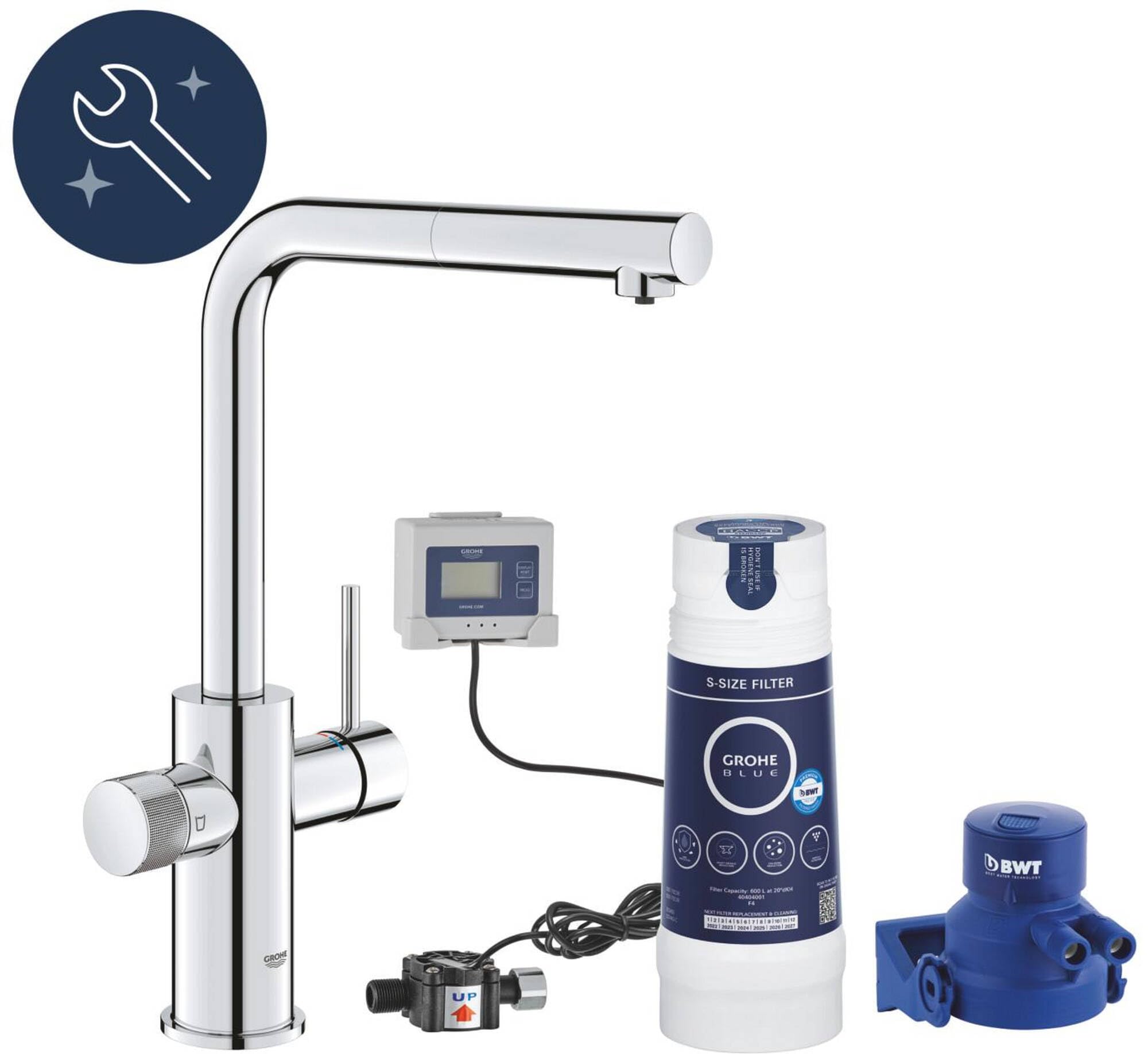 GROHE Blue Pure Minta miscelatore cucina cromo doccetta estraibile