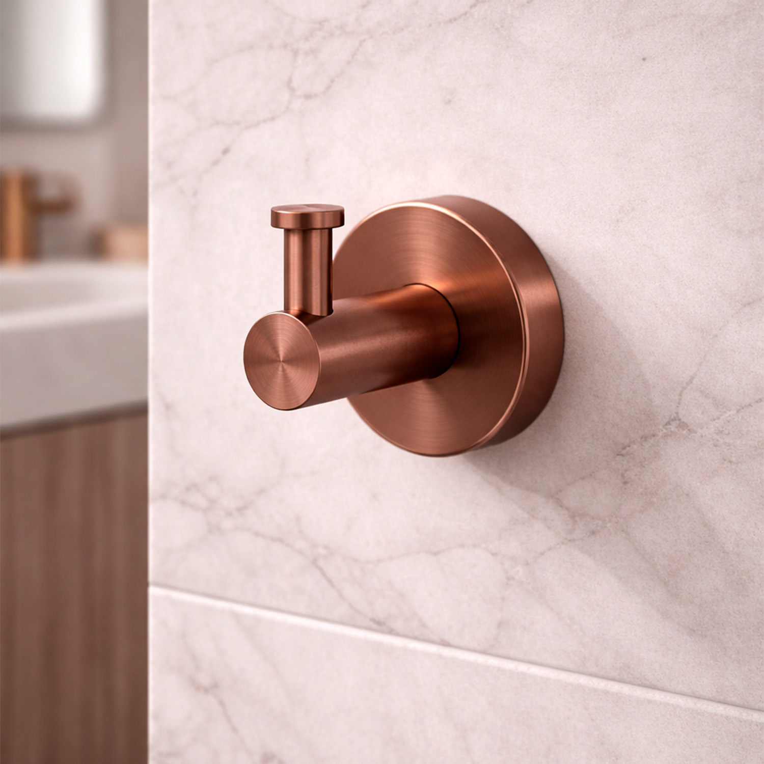 Sined Levante gancio a muro singolo oro rosa inox 316L PVD