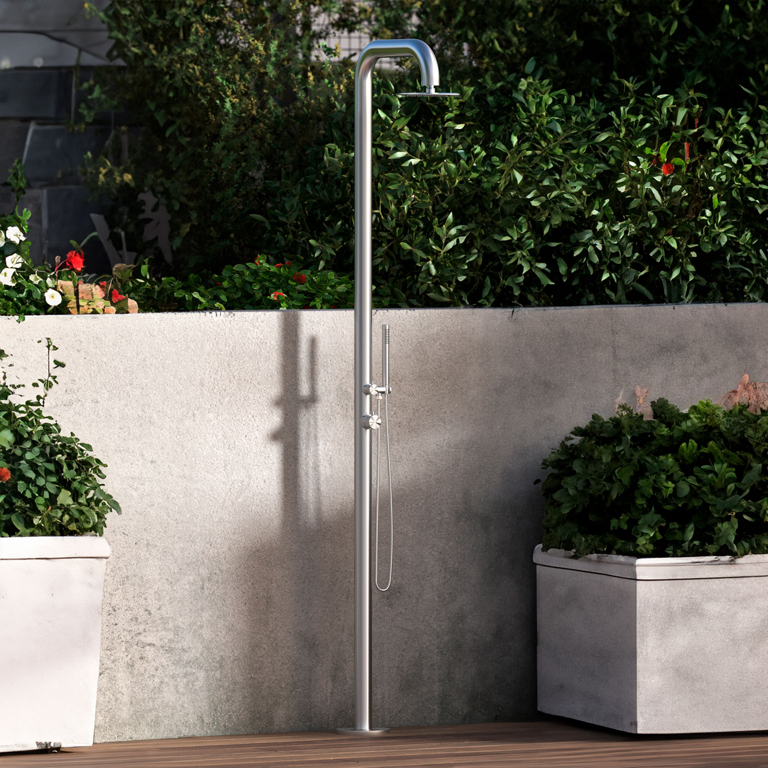 Sined Pula doccia da giardino calda e fredda inox 230 cm