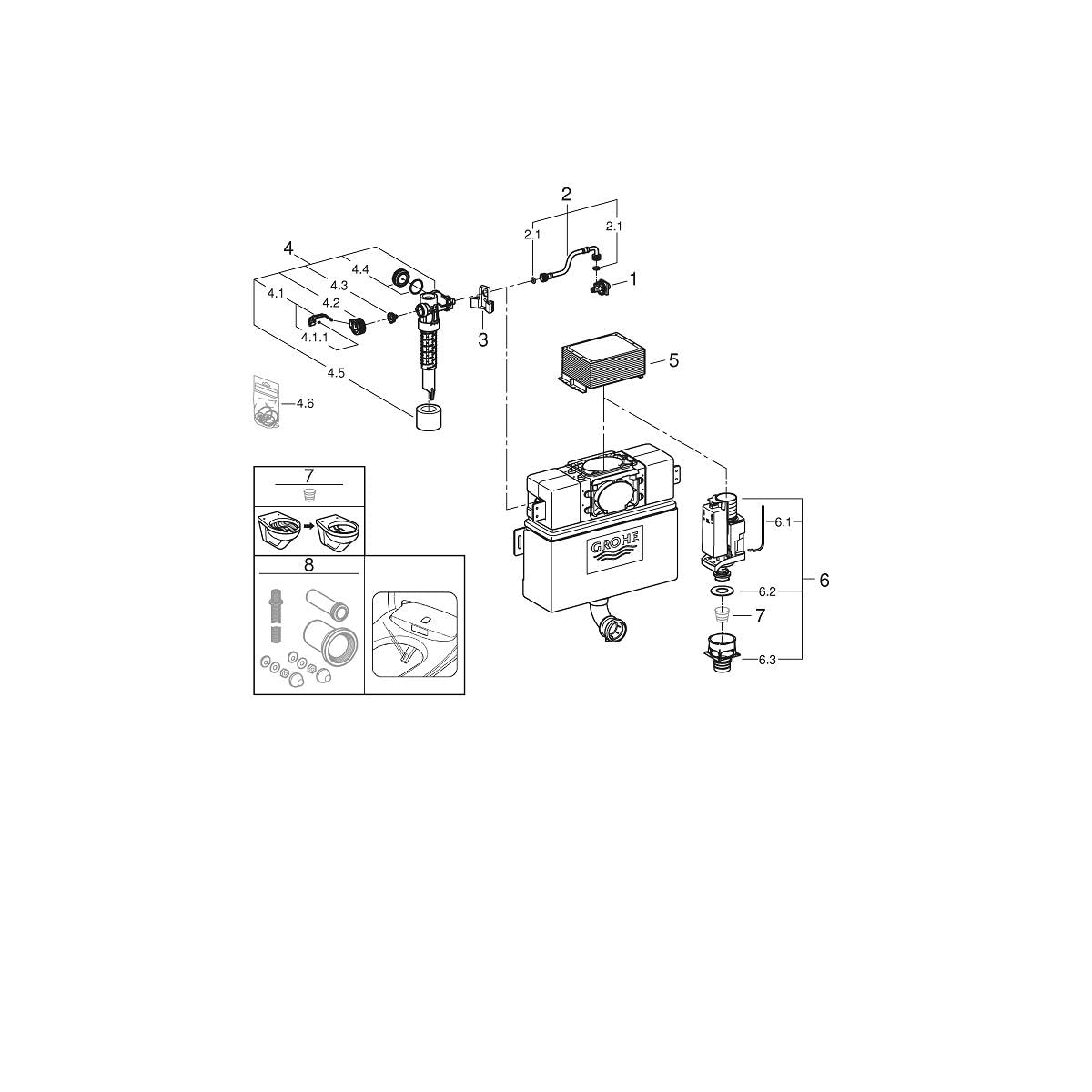 GROHE Rapid SL 38422000 cassetta scarico WC bianca