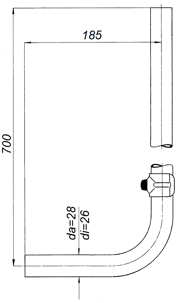 Schmiedl GS1100 tubo di cacciata WC 3/4 cromato