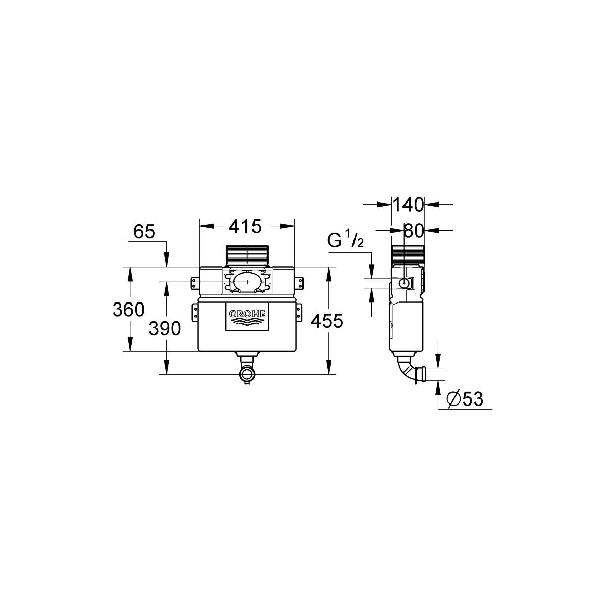 GROHE Rapid SL 38422000 cassetta scarico WC bianca