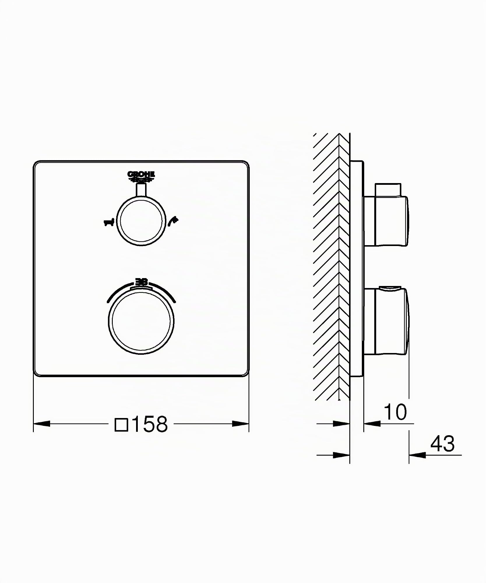 Grohe Grohtherm 24080000 miscelatore termostatico 2 uscite cromo