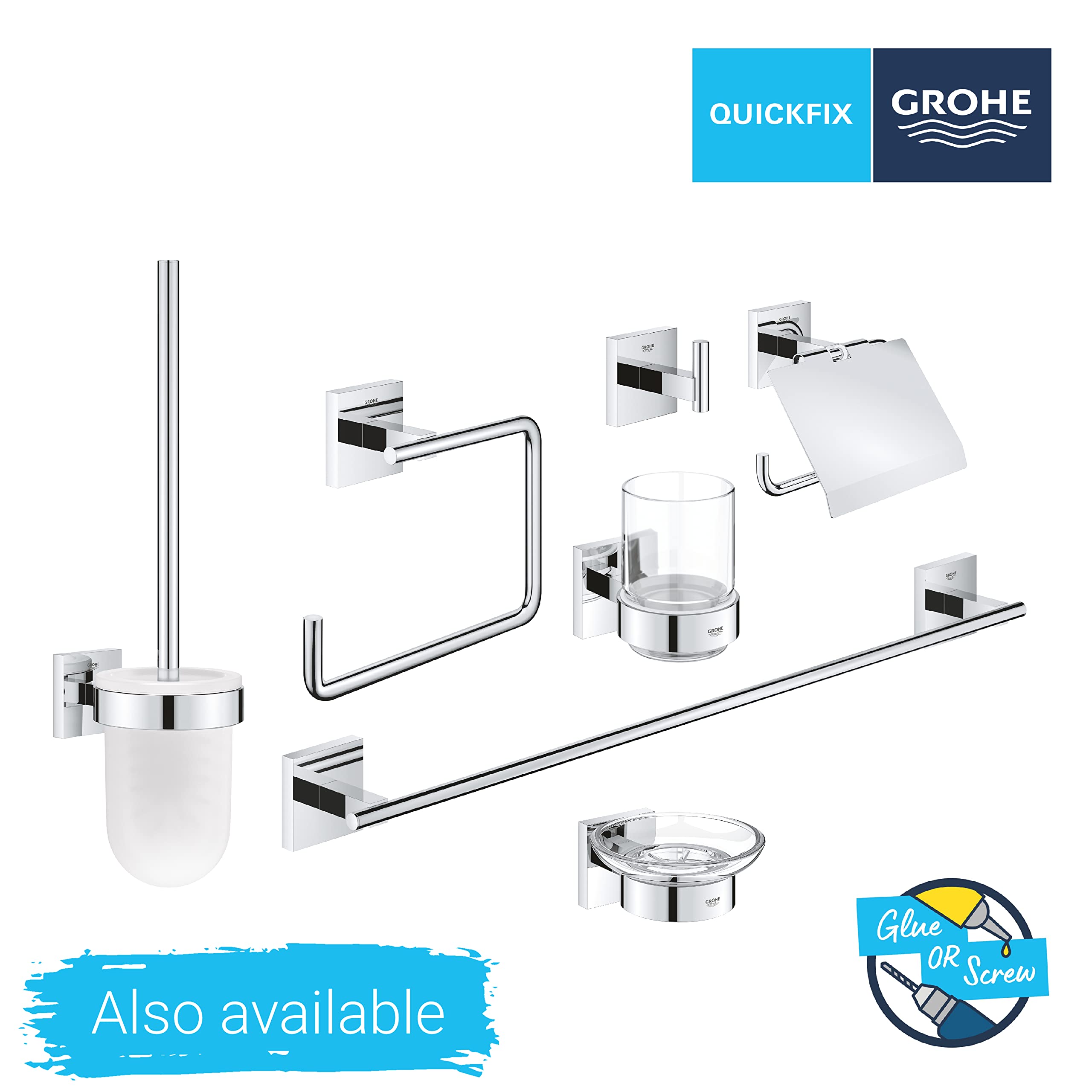 GROHE Start Cube 40961000 gancio bagno cromo fissaggio nascosto