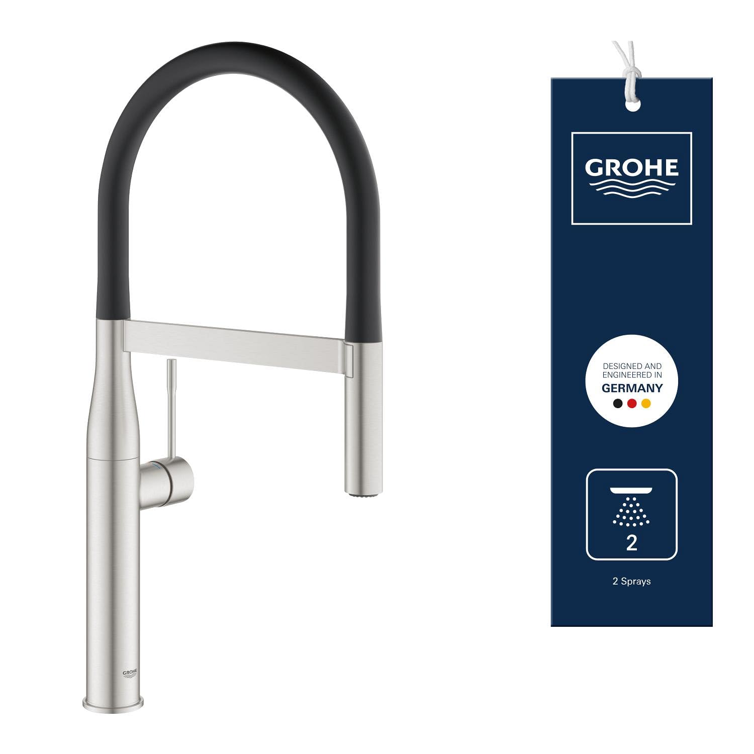 Grohe Essence New 30294DC0 miscelatore cucina acciaio inox con doccetta