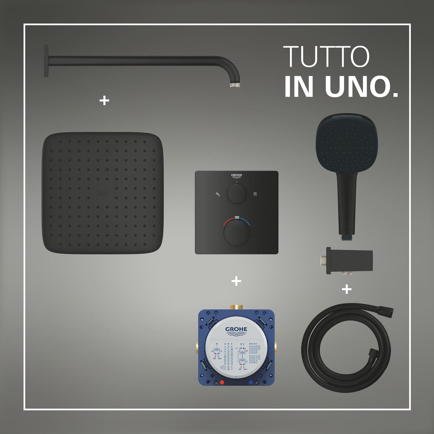 GROHE Precision 348822430 sistema doccia incasso nero opaco